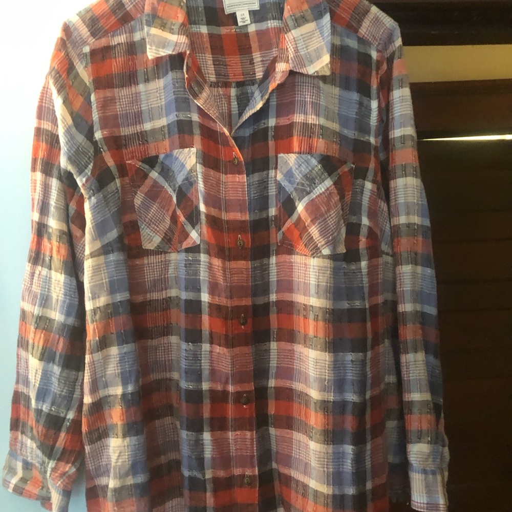 Mel rose Market Red & Blue Plaid Button-Up Shirt